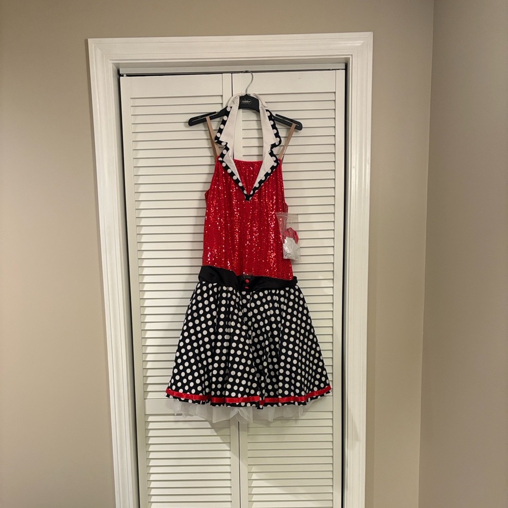 Dance Costume Revolution RC19722 Red Large Adult Child Jazz Sequin Tap